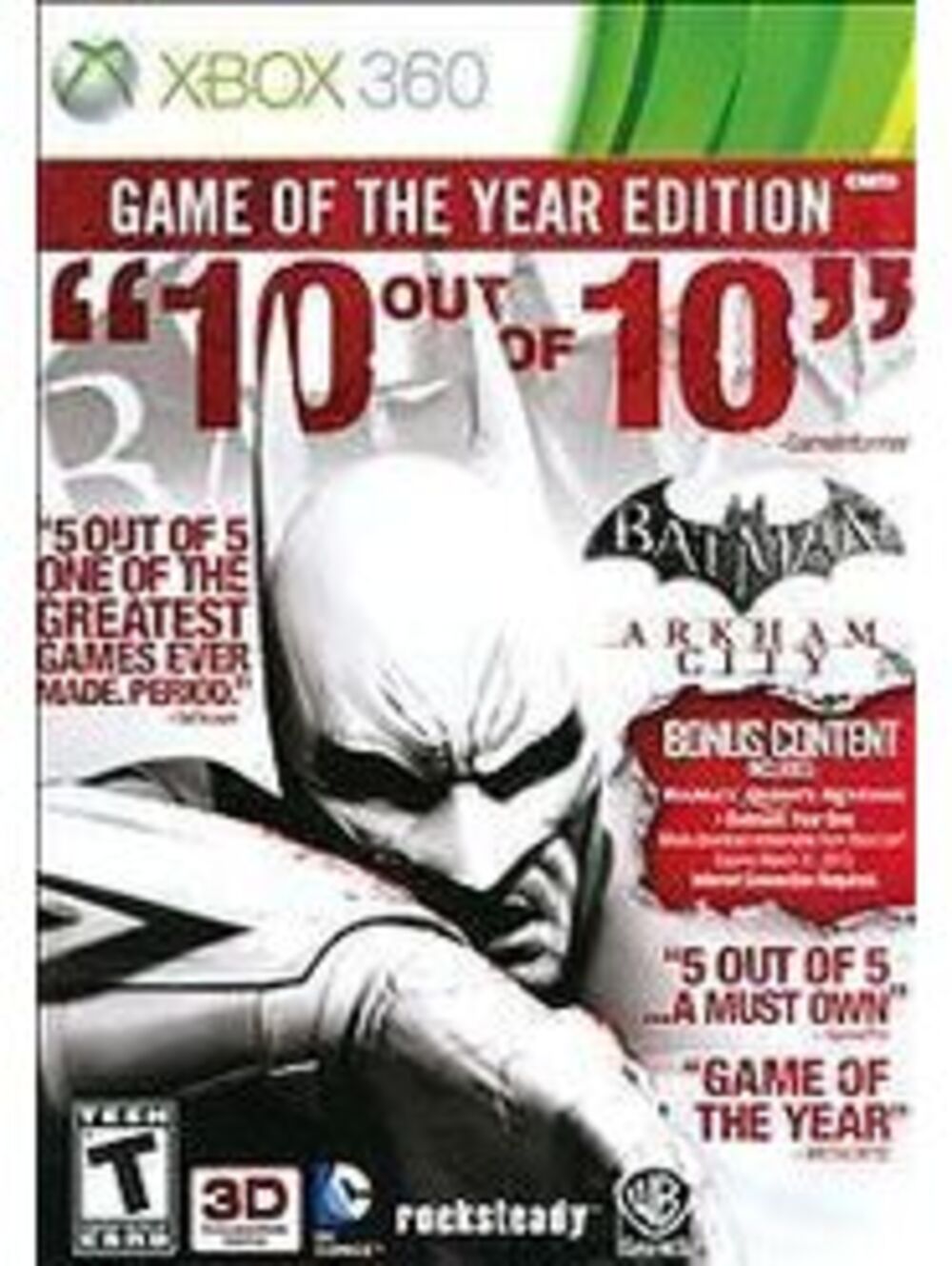 Batman: Arkham City -- Game of the Year Edition (Microsoft Xbox 360, 2012)
